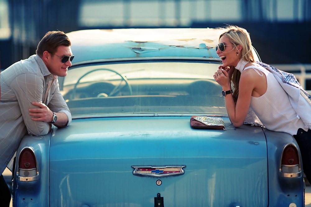 Classic Chev Couple Laughing