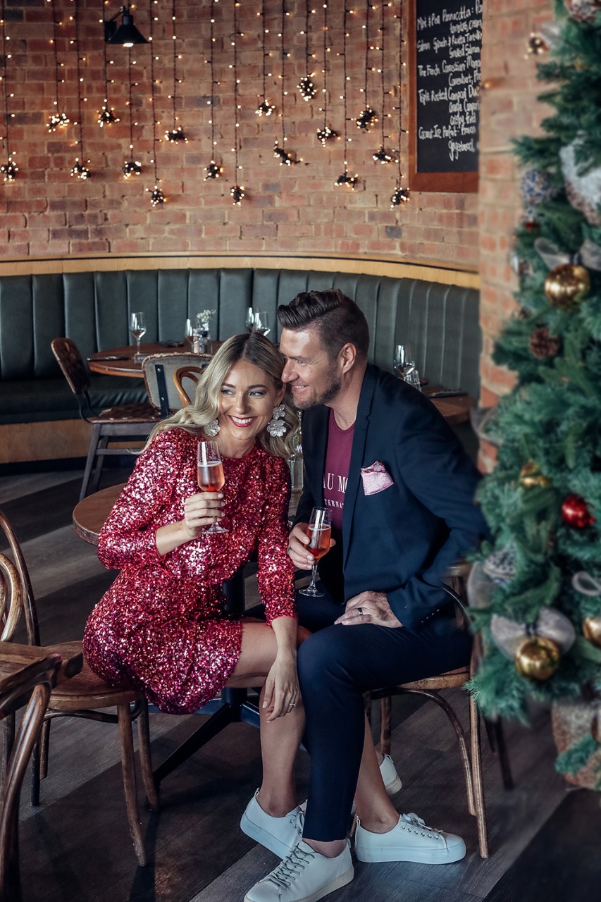 Couple Laughing Christmas Tree