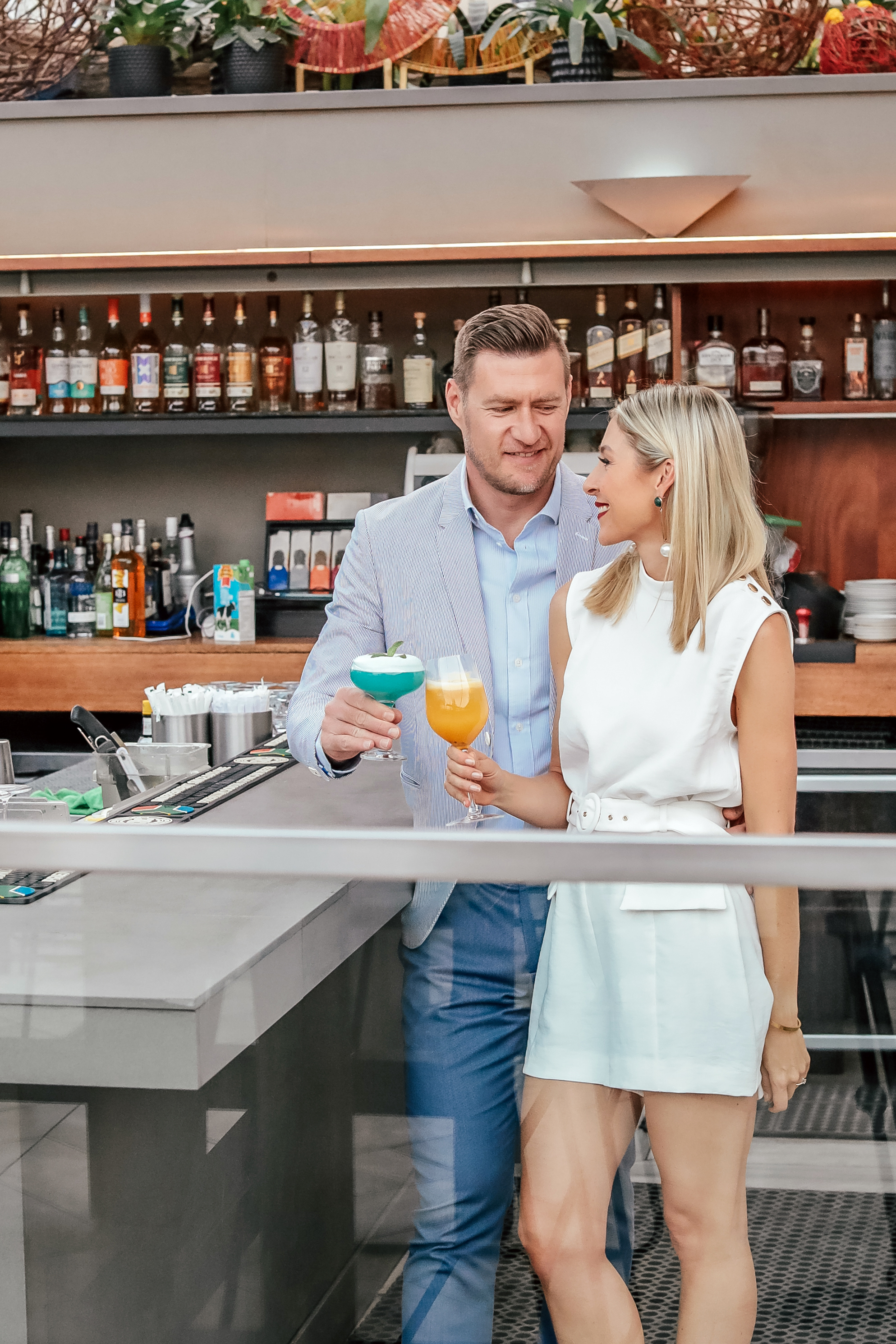 Flames Couple Bar Cocktails