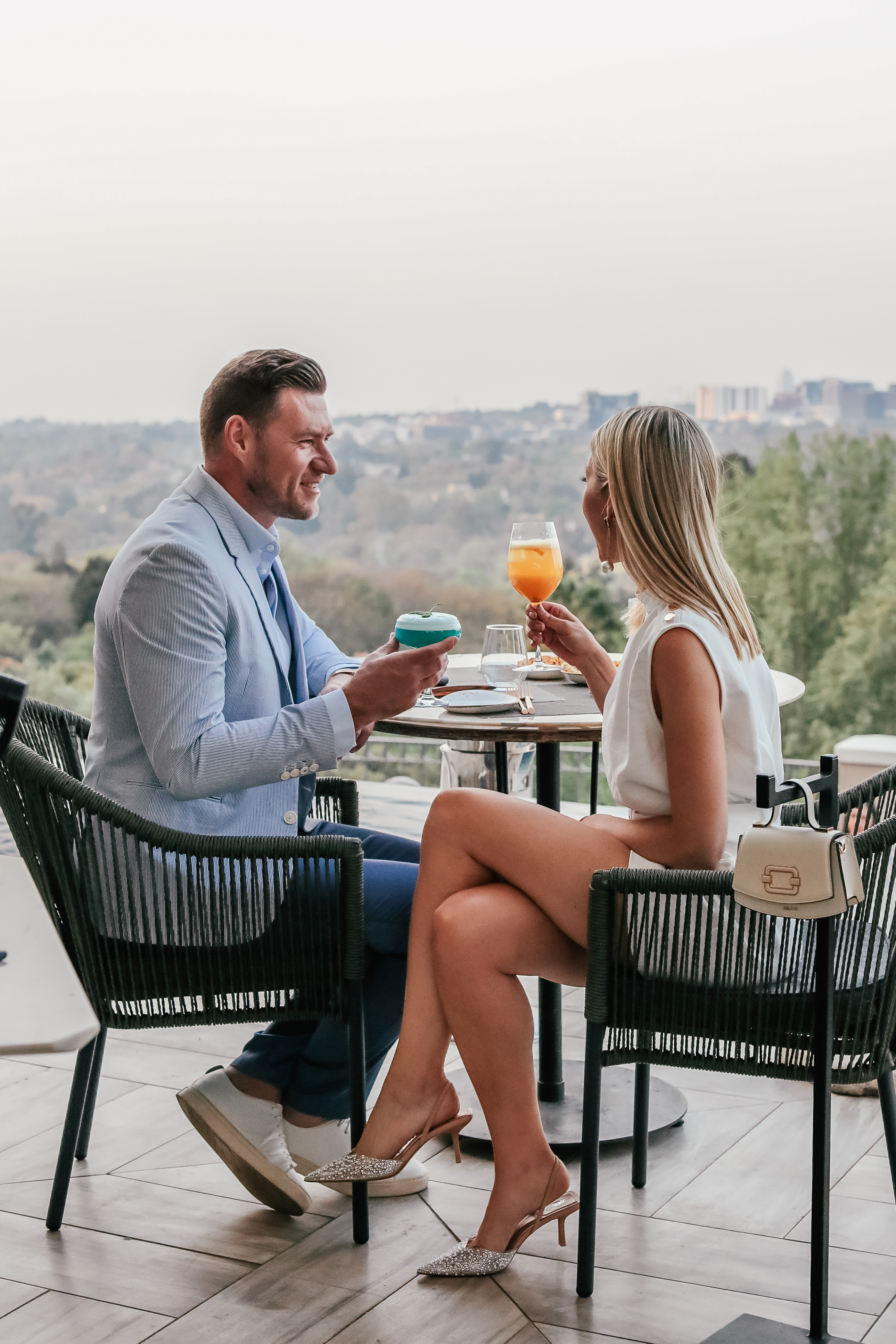 Flames Couple Drinking Cocktails