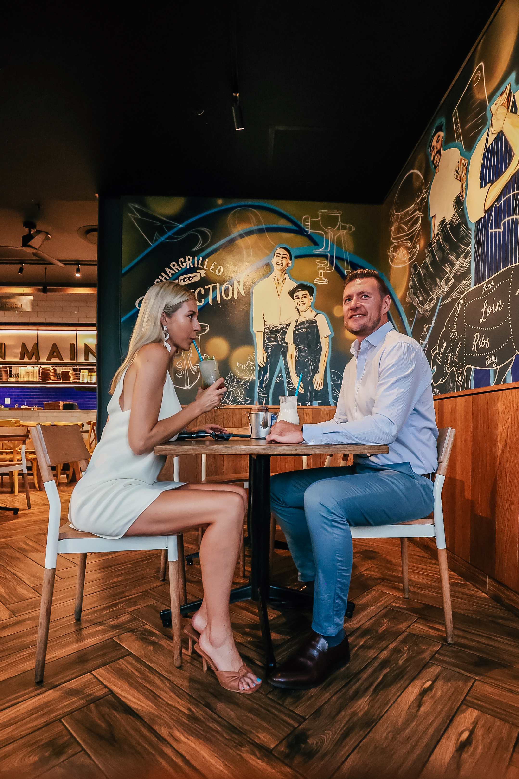 Ribs and Burgers Couple Dining